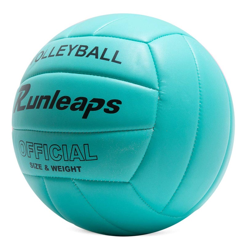 Runleaps Volleyball, Waterproof Indoor Outdoor Volleyball for Beach Game Gym Training (Official Size 5, Blue) - Image 2